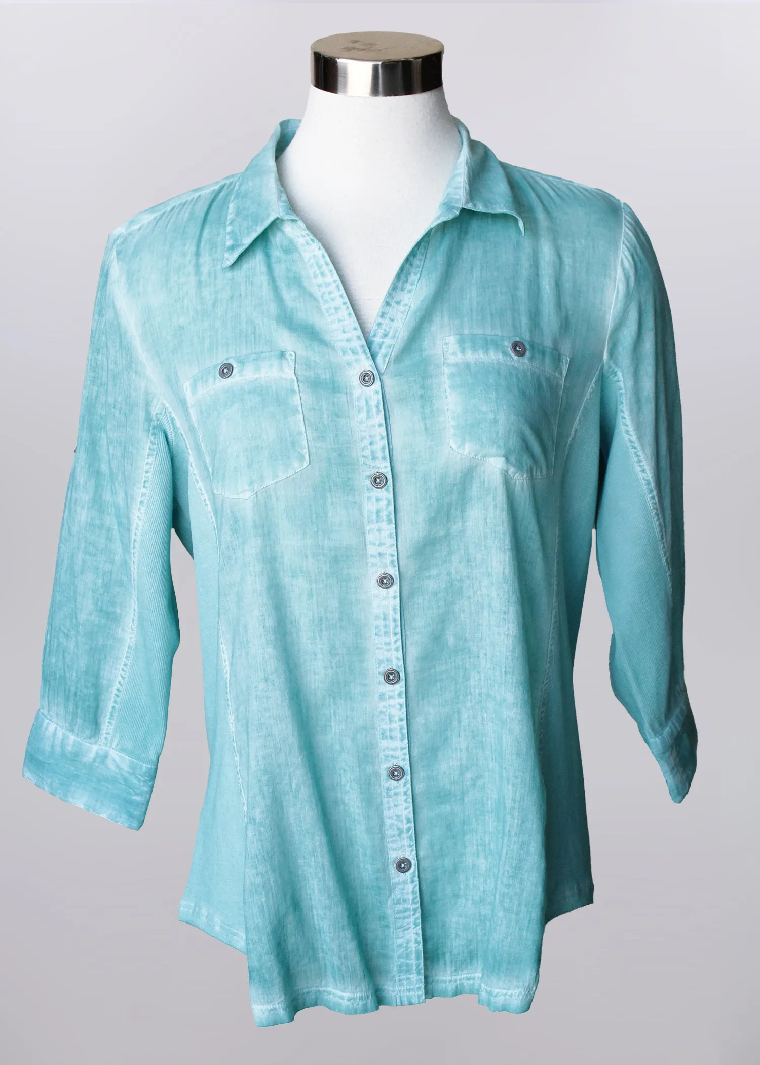 Faded Button Up Blouse