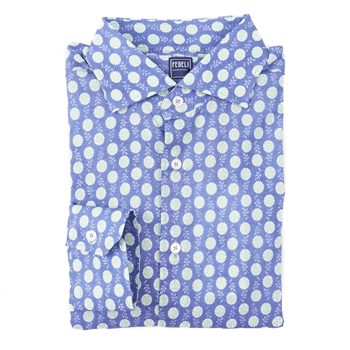 Fedeli Lightweight Printed Cotton Shirt