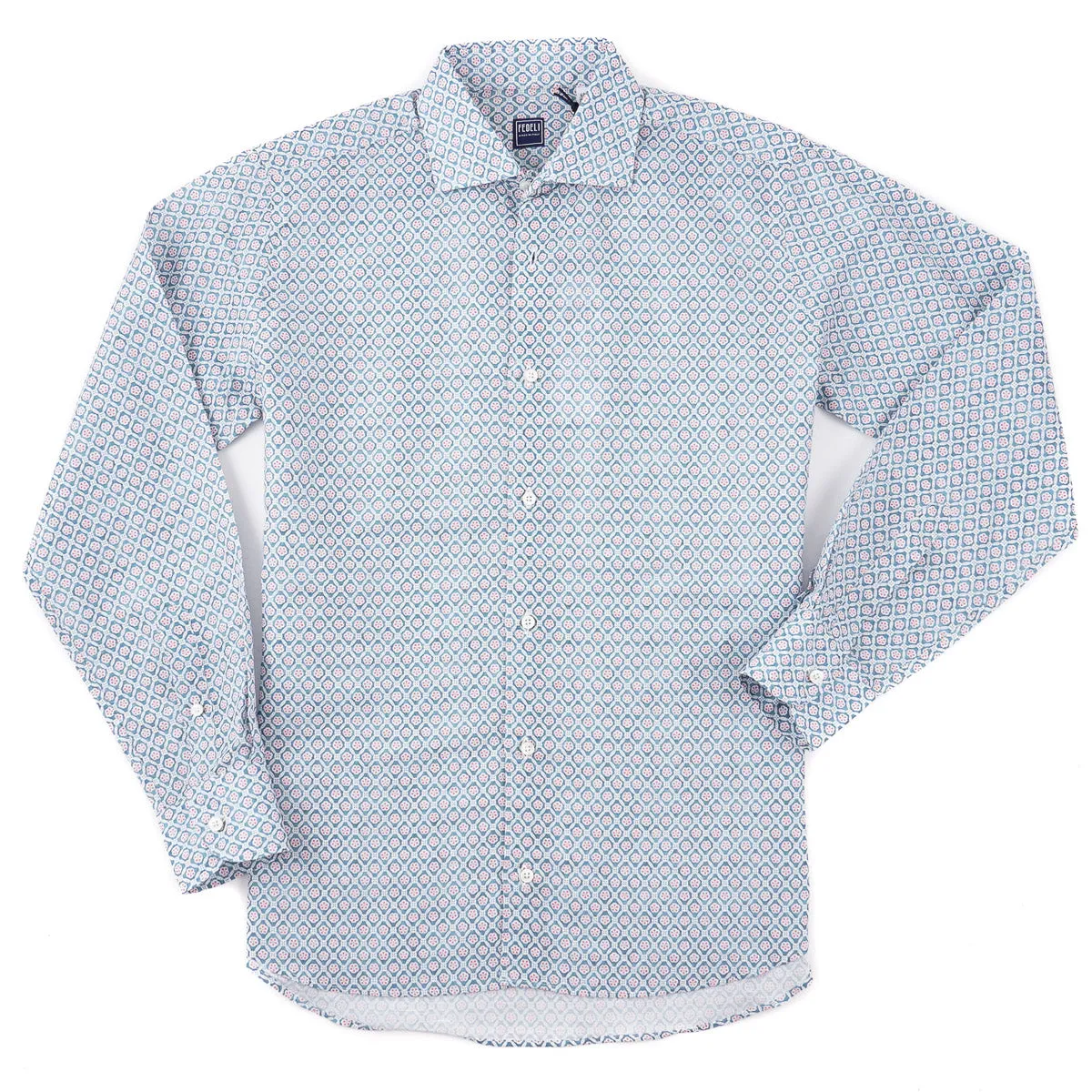 Fedeli Patterned Linen-Cotton Shirt