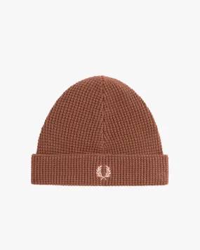 Fred Perry Waffle Knit Beanie - Whisky Brown