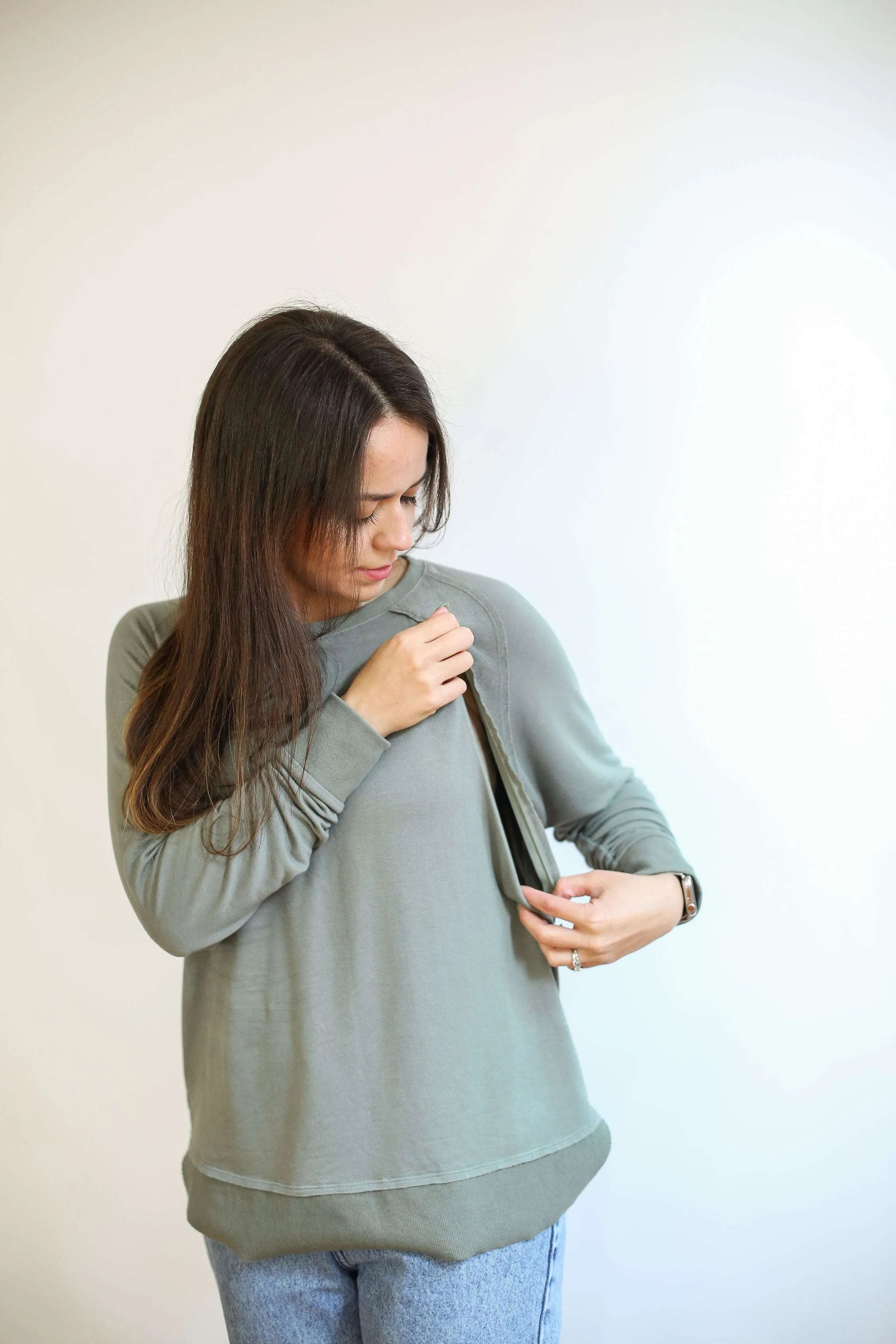 Free Flowing Long Sleeve Nursing Top