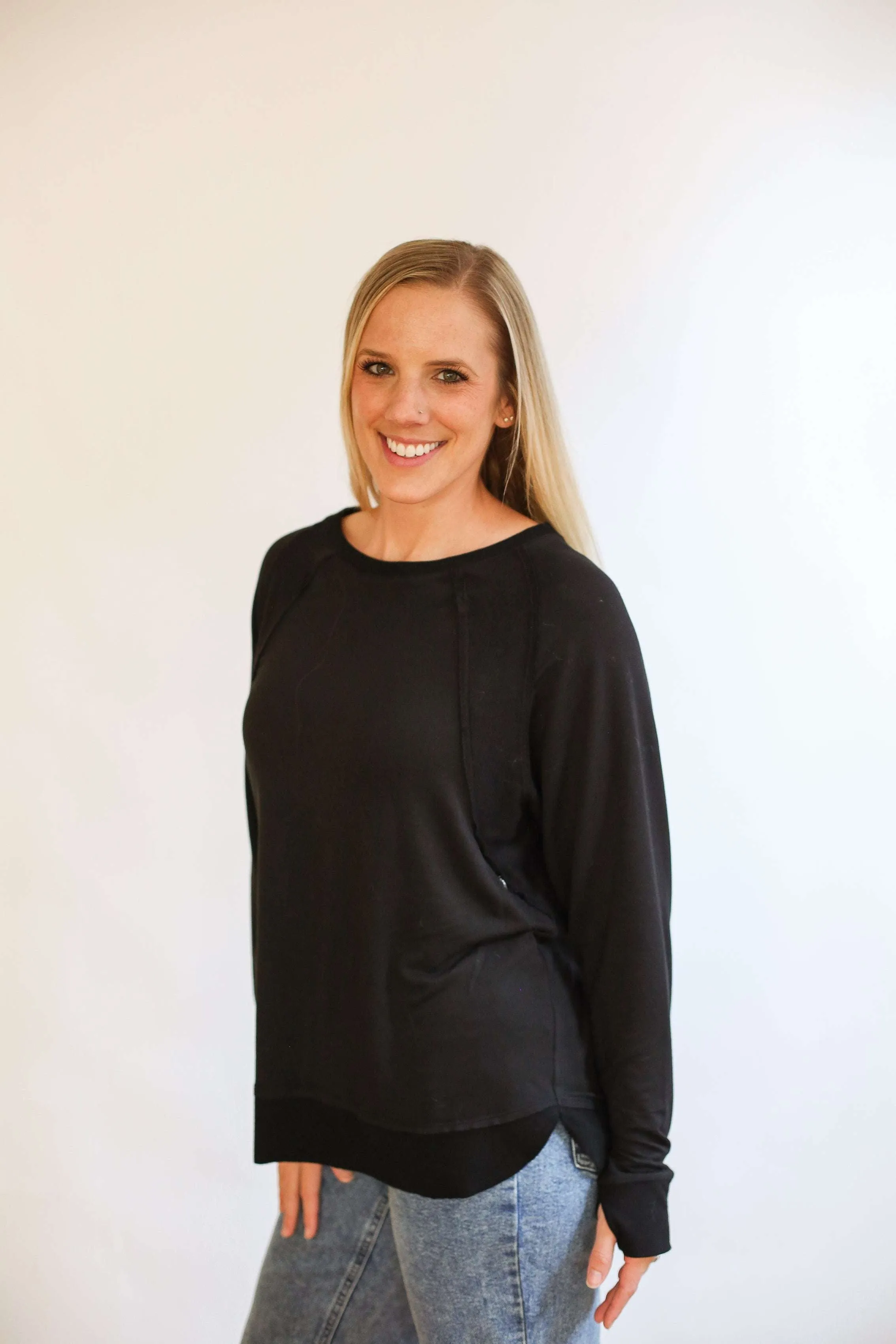 Free Flowing Long Sleeve Nursing Top