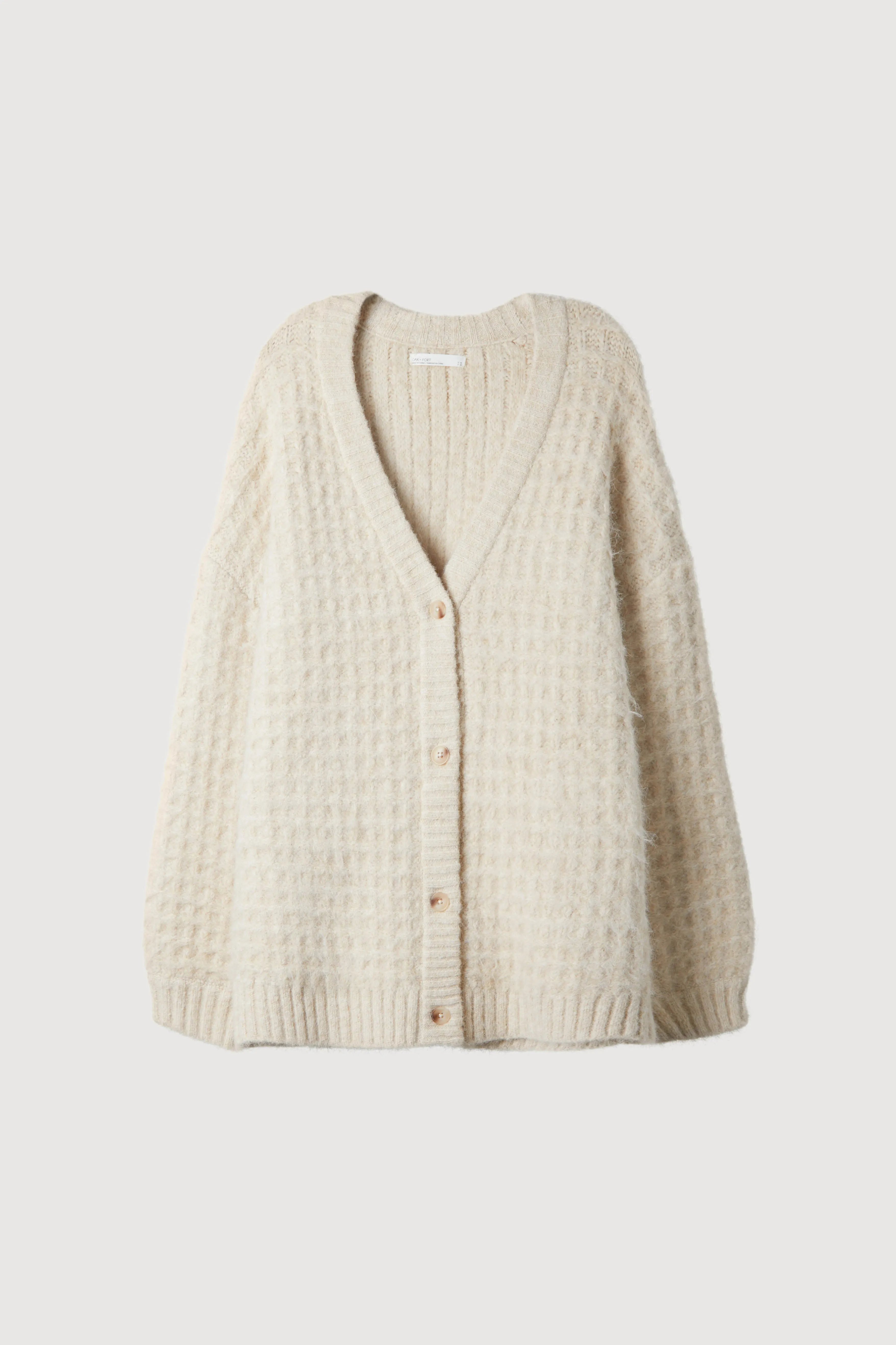 FUZZY BUTTON UP CARDIGAN