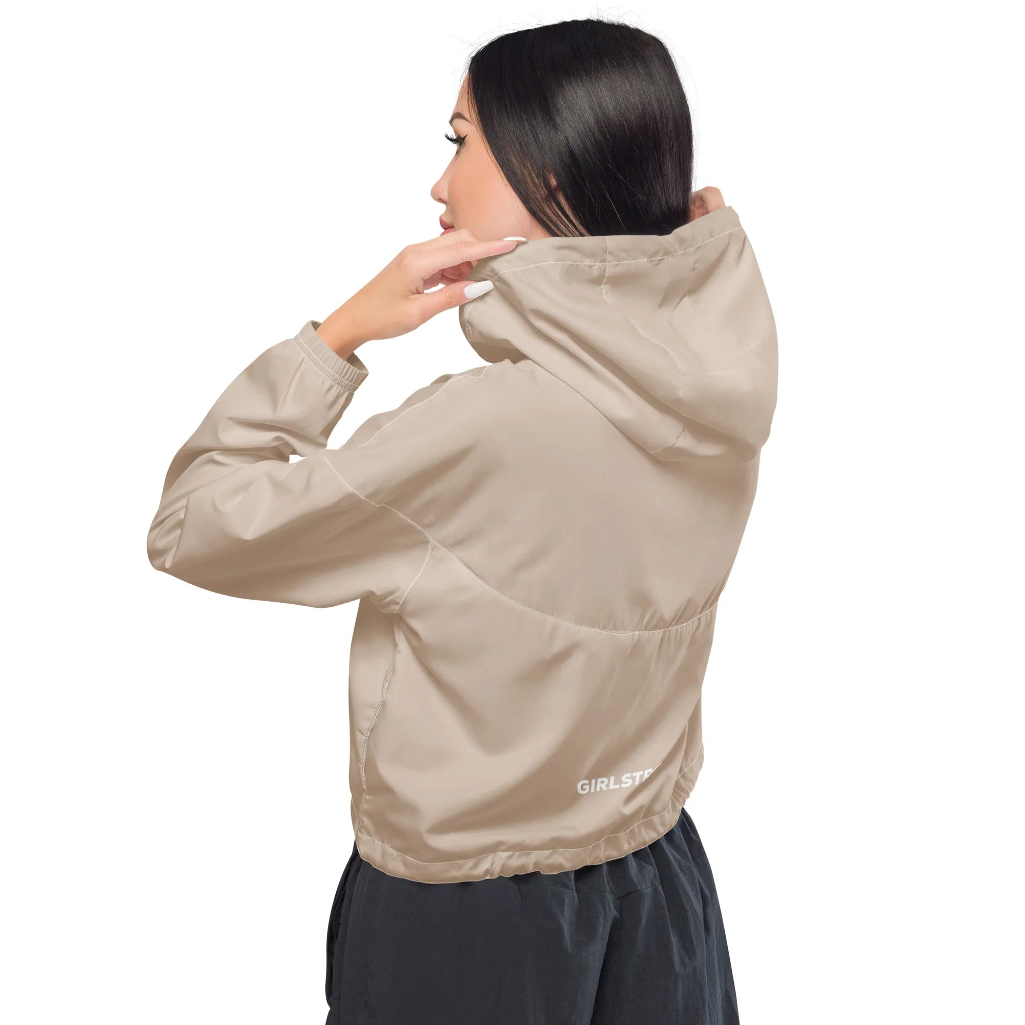 GIRLFRIEND PULLOVER CROP WINDBREAKER CALIFORNIA SAND GIRLSTRONG