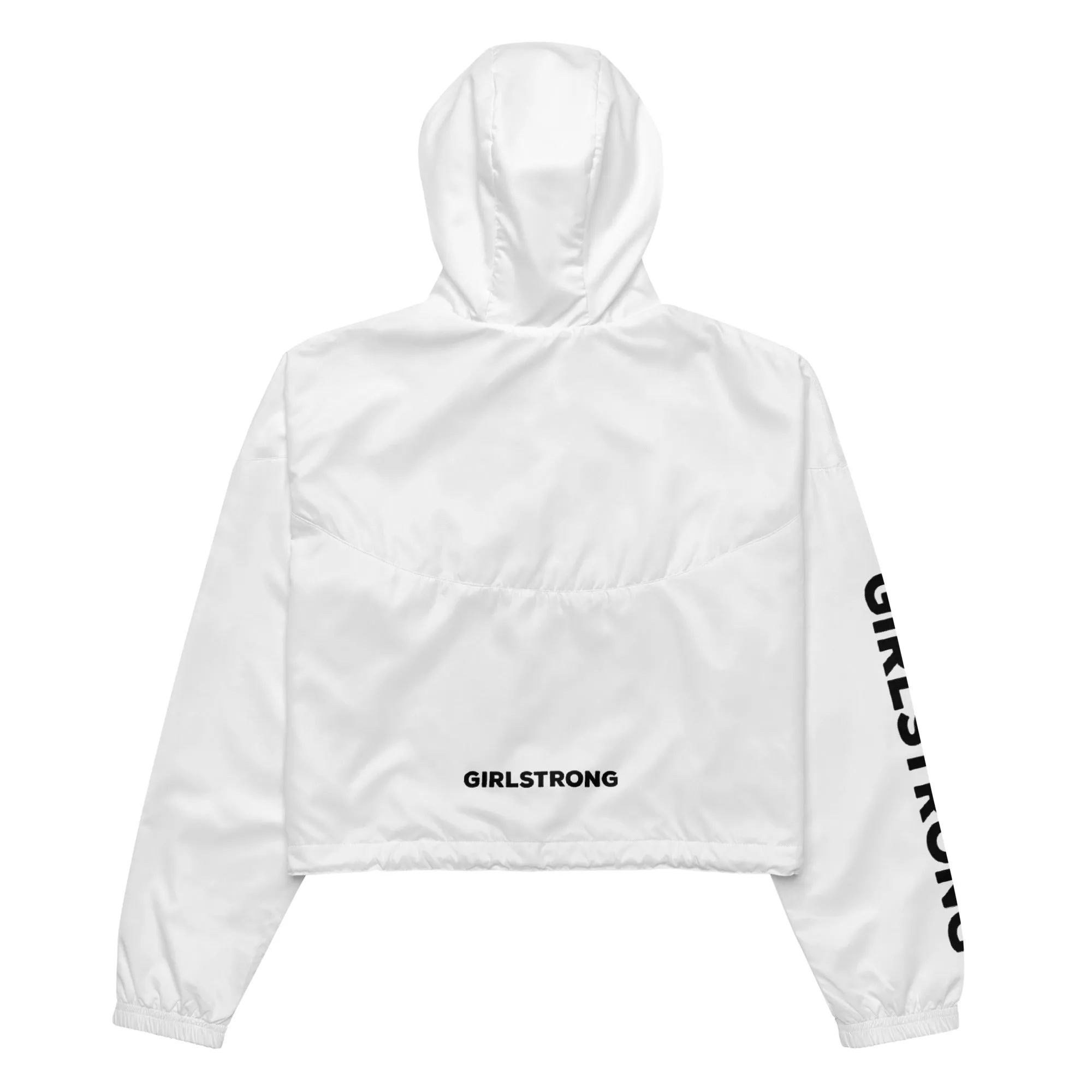 GIRLFRIEND PULLOVER CROP WINDBREAKER WHITE GIRLSTRONG