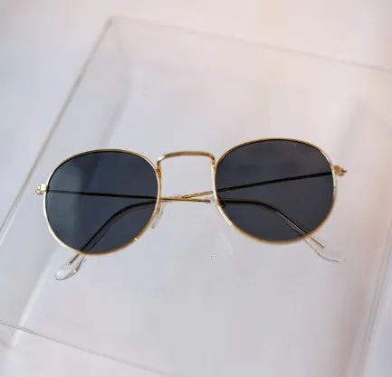 Gold Round Lens Sunglasses