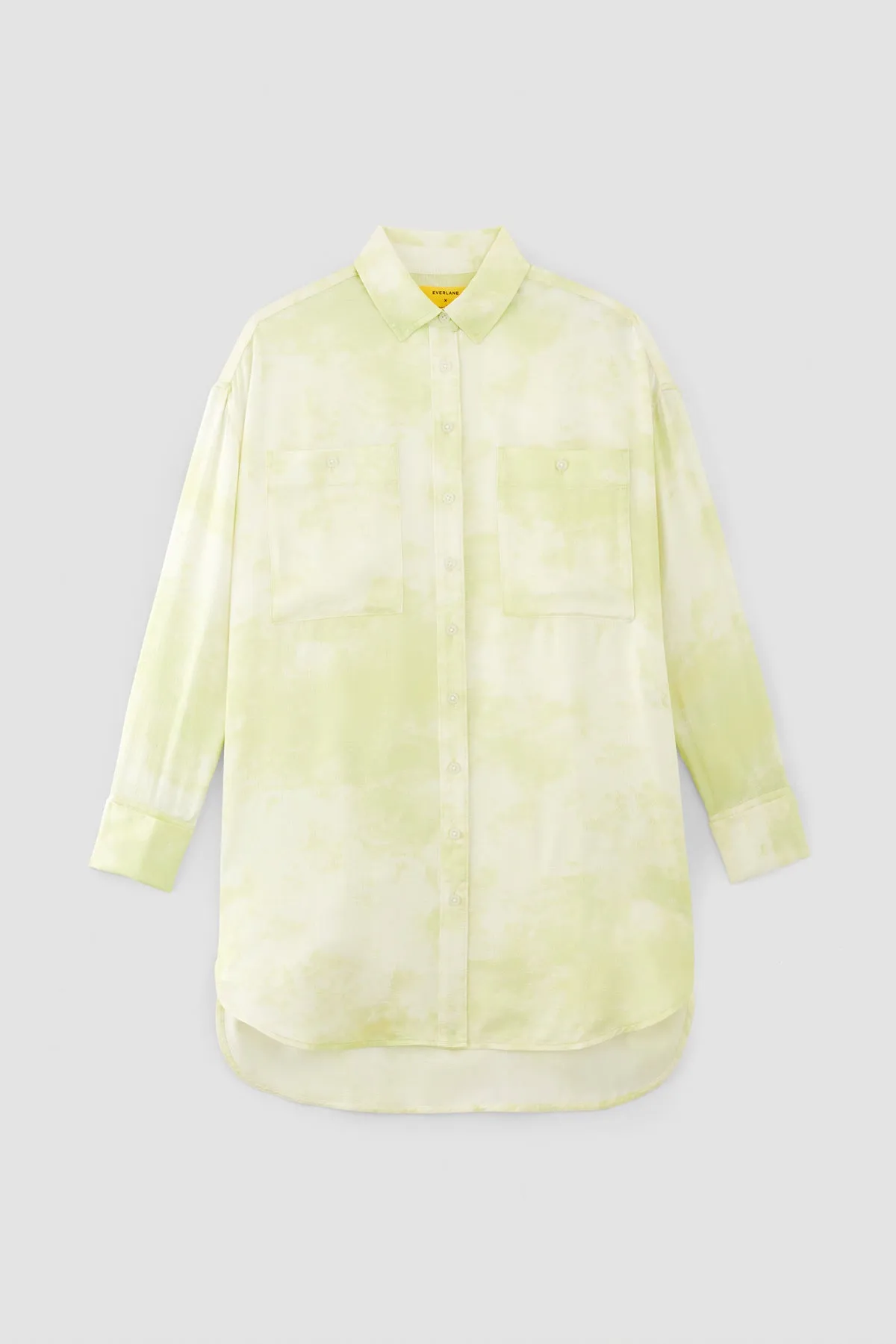 GREEN TIE-DYE SATIN SHIRT