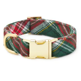 Holly Jolly Plaid Flannel Dog Collar