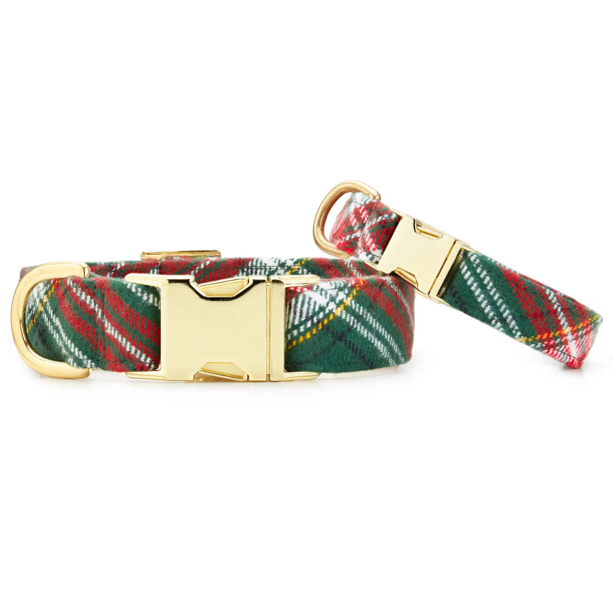 Holly Jolly Plaid Flannel Dog Collar