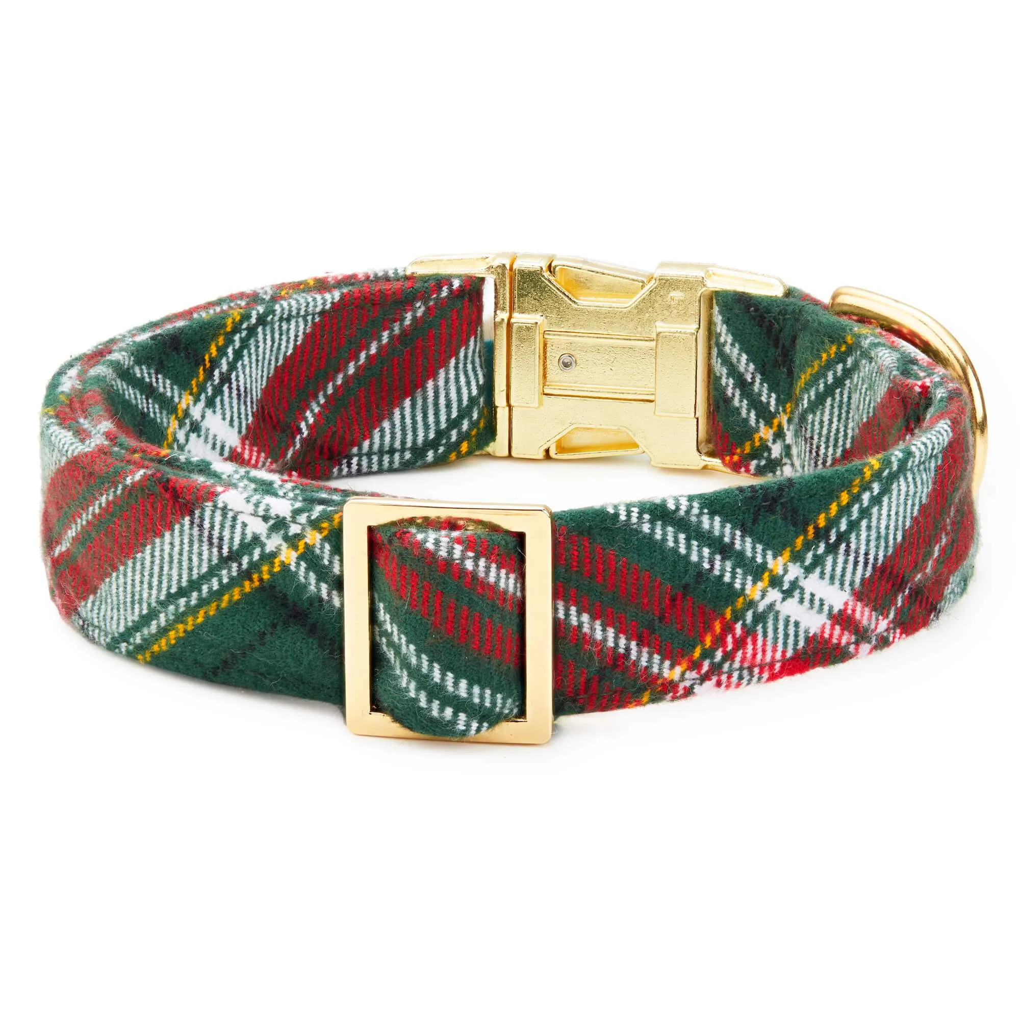 Holly Jolly Plaid Flannel Dog Collar