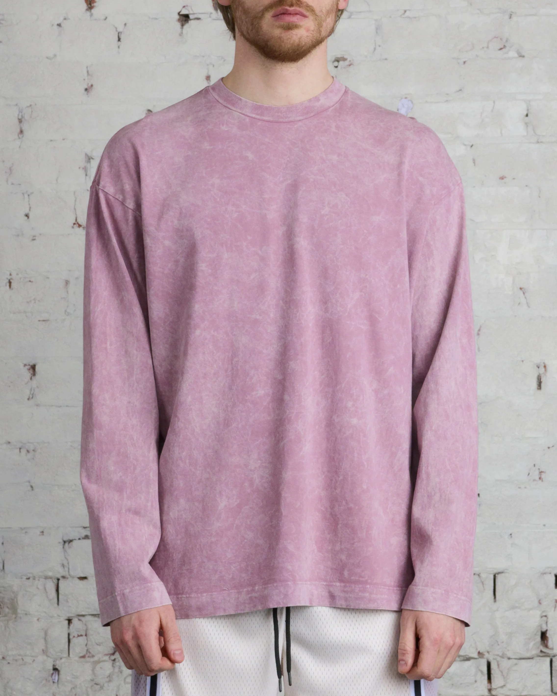 John Elliott Mineral Wash Oversize Long Sleeve T-Shirt Thistle