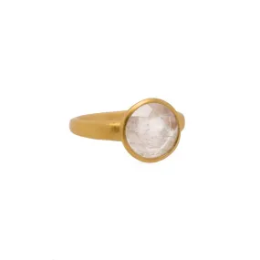 Joy Rainbow Moonstone Basic Ring 24K Gold Vermeil