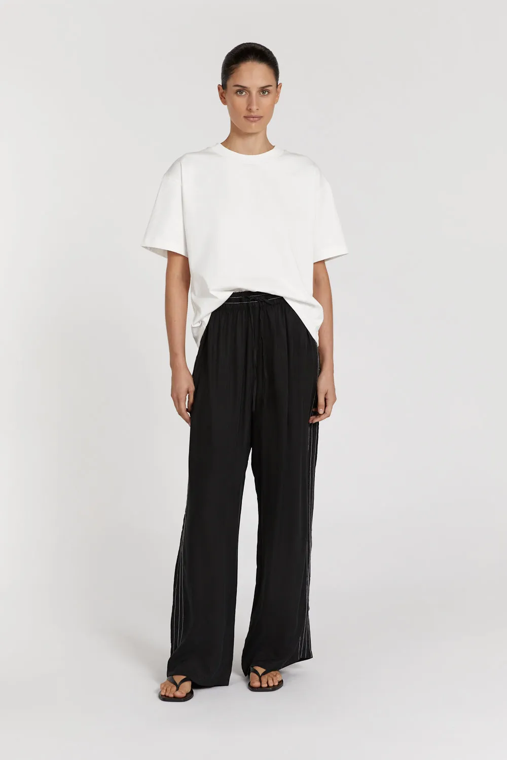 KEELY BLACK CUPRO DRAWSTRING PANT