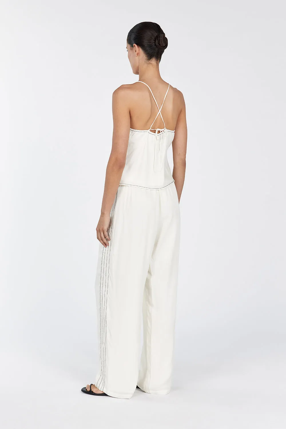 KEELY CREAM CUPRO DRAWSTRING PANT