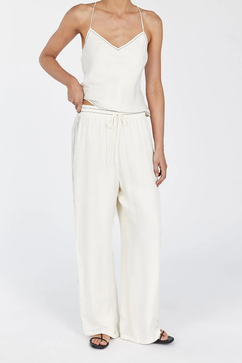 KEELY CREAM CUPRO DRAWSTRING PANT