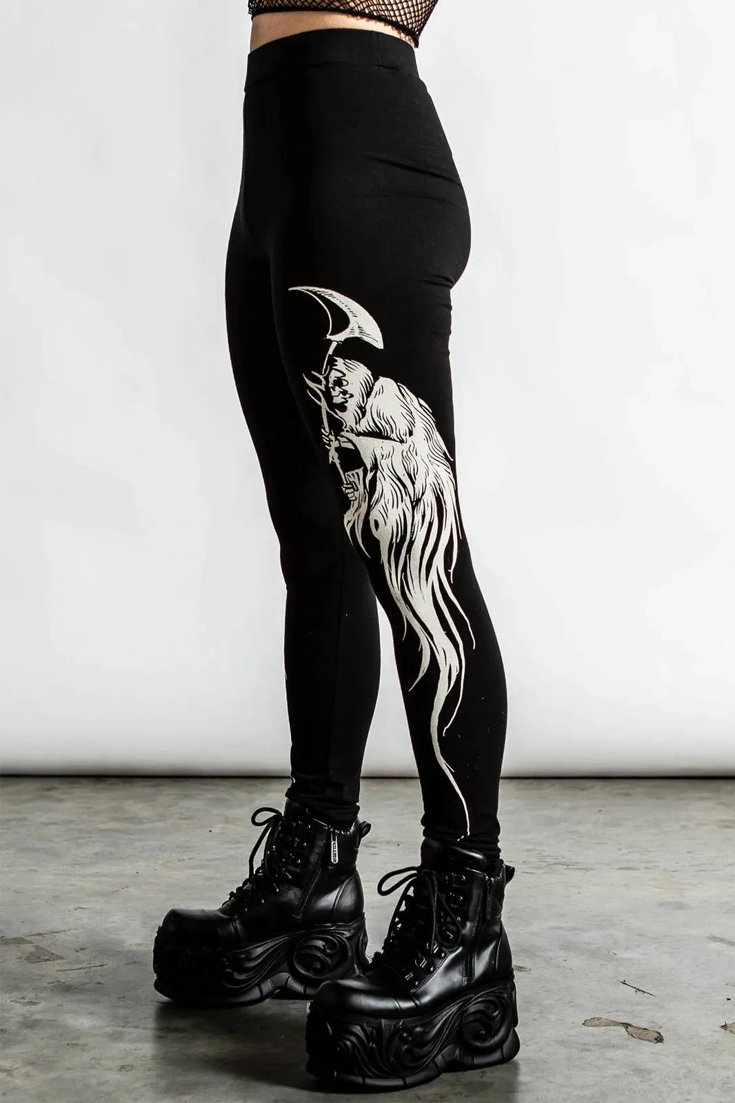 Killstar Insomnia Printed Leggings Eyes and Reaper