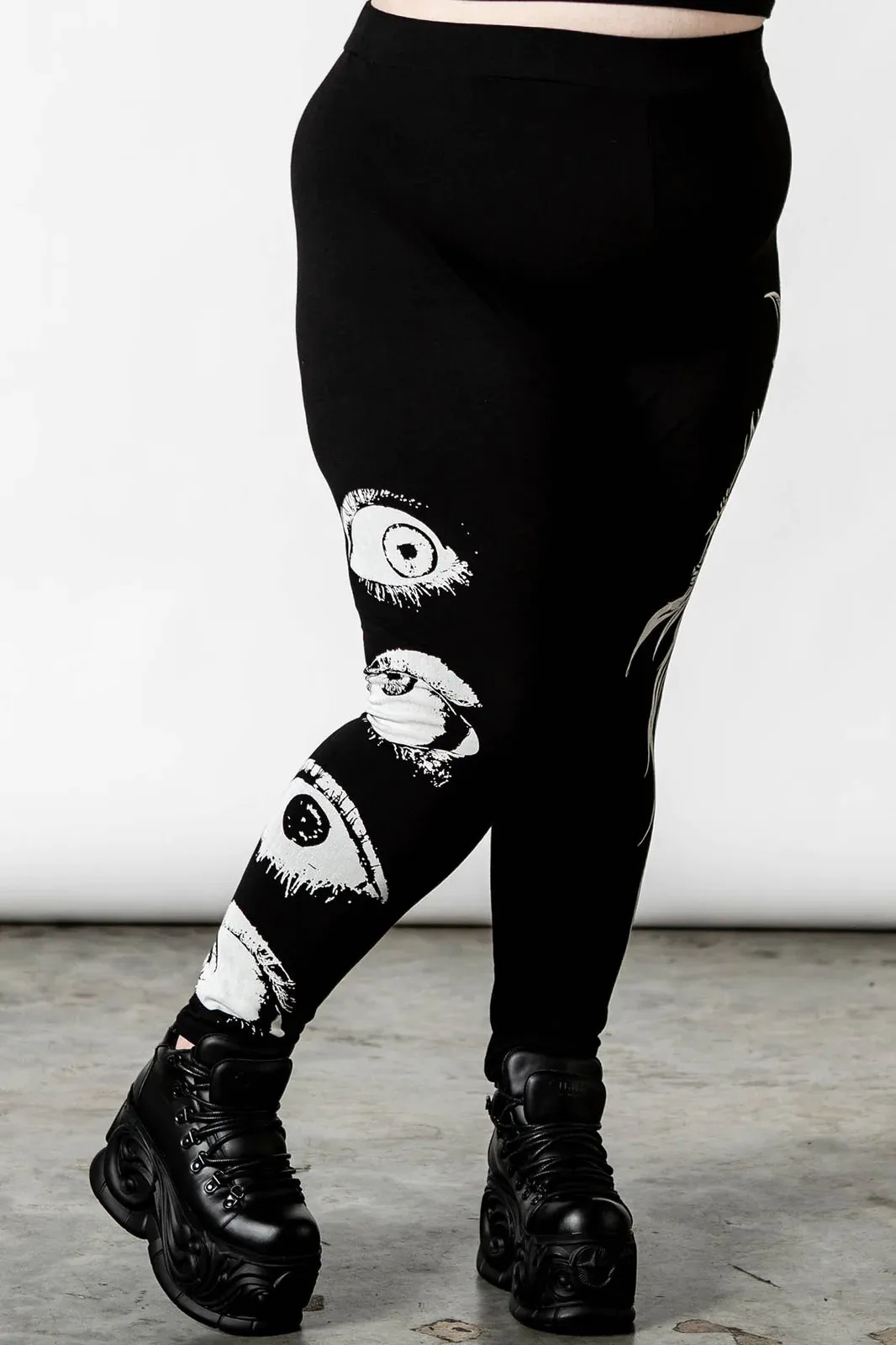 Killstar Insomnia Printed Leggings Eyes and Reaper