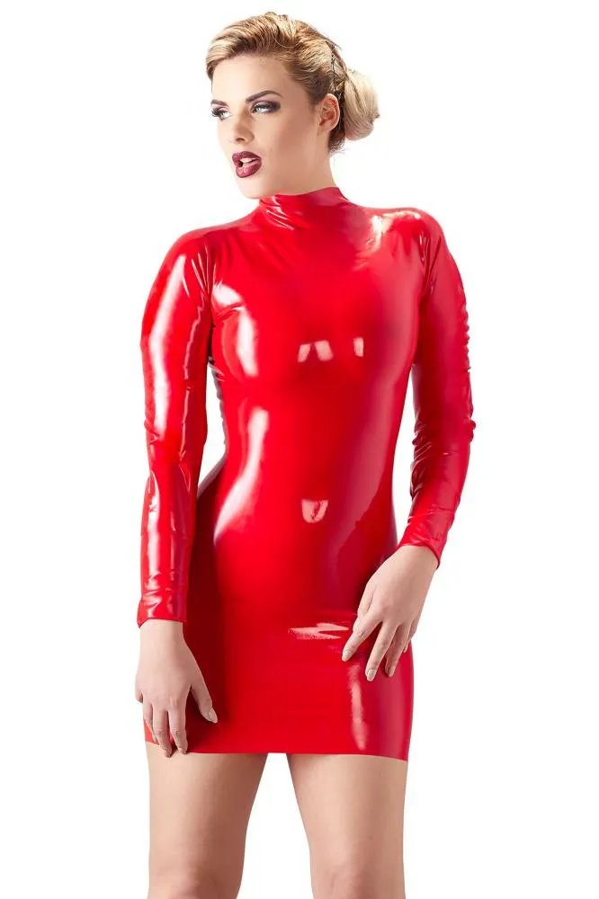 LATE-X Latex Mini Dress Red