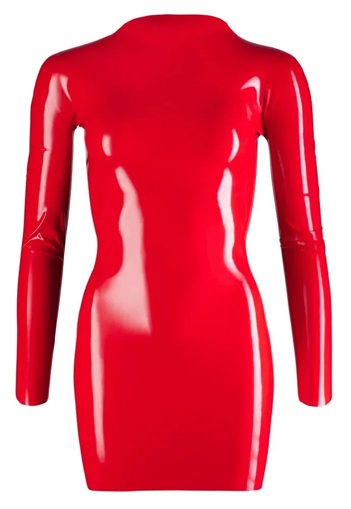 LATE-X Latex Mini Dress Red