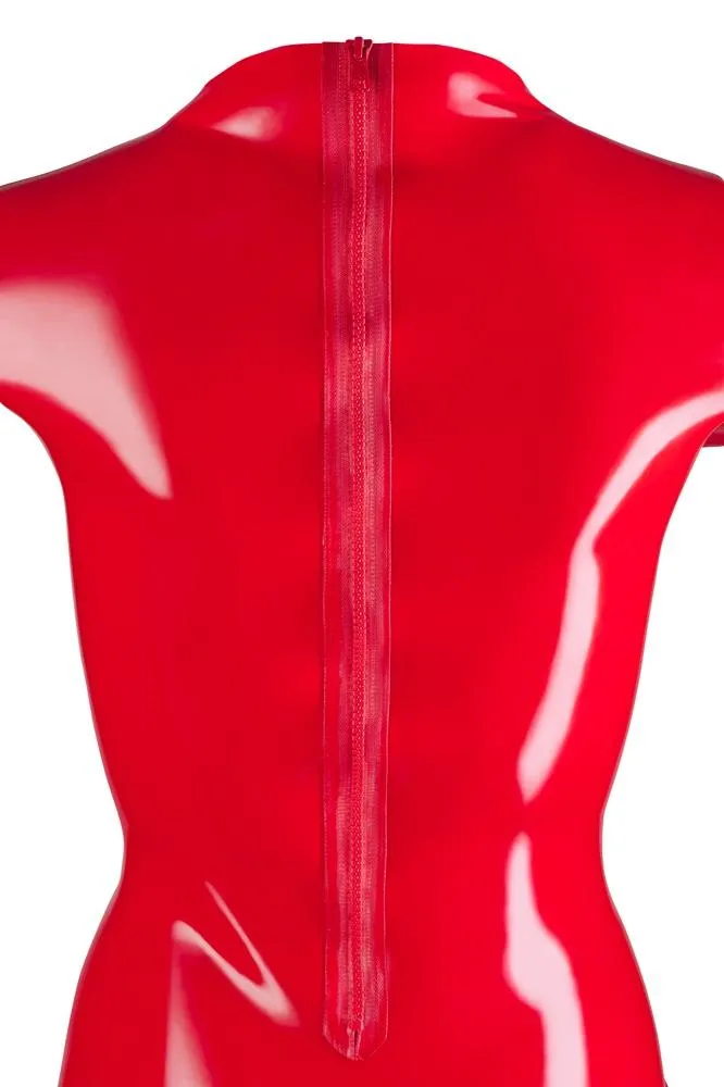 LATE-X Latex Mini Dress Red