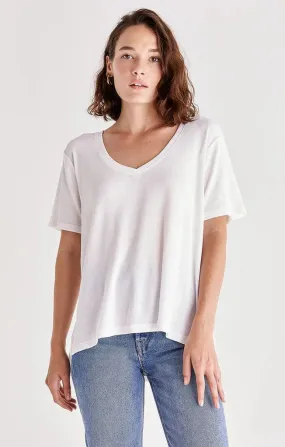 Lila Rib V-Neck Tee