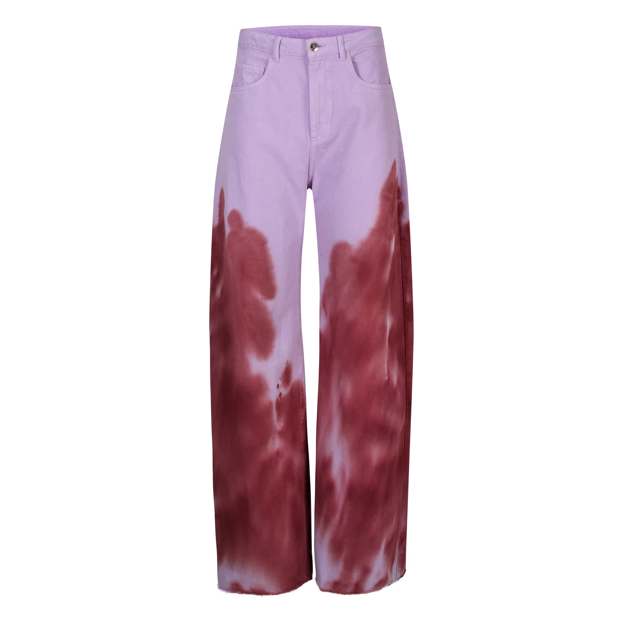 LILAC AND BURGUNDY TIE DYE BOYFRIEND TROUSERS