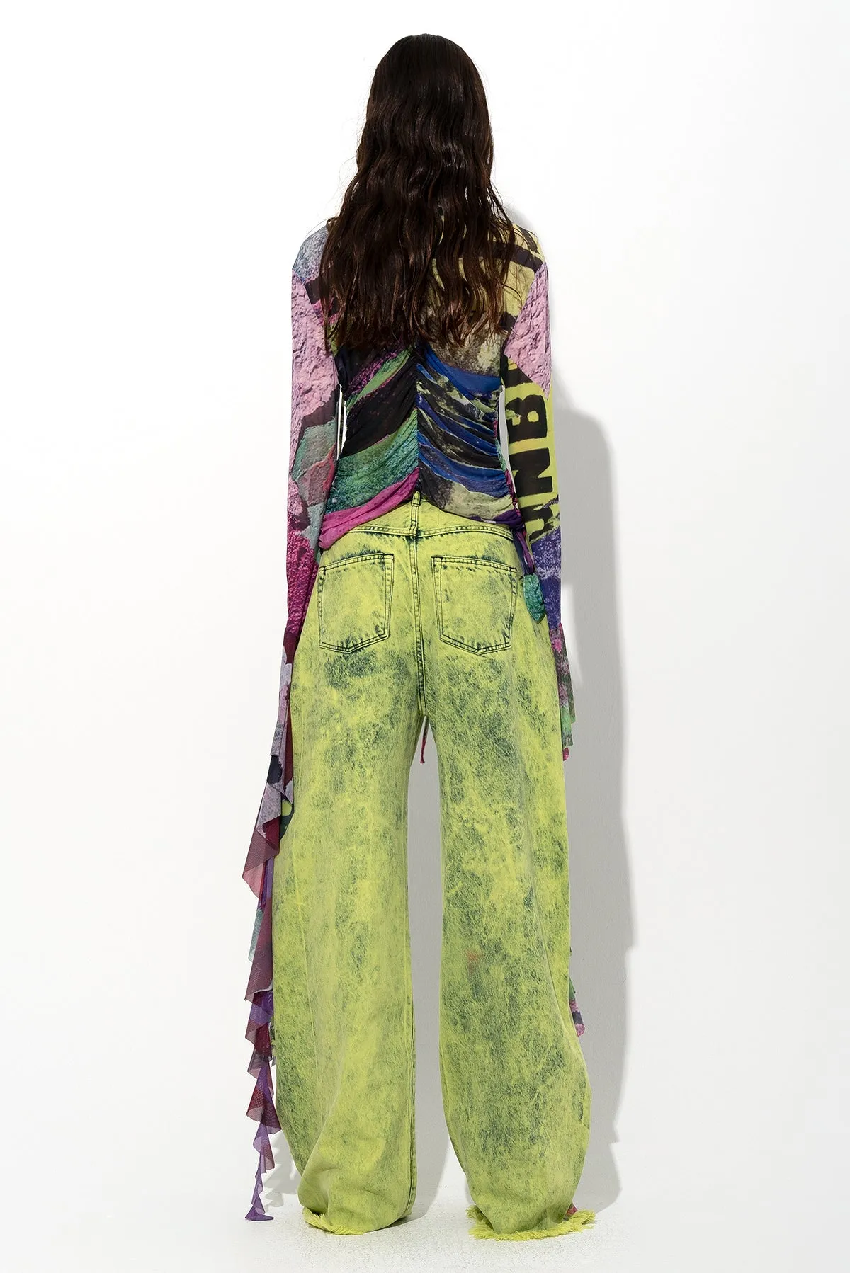 LIME DENIM BOYFRIEND TROUSERS