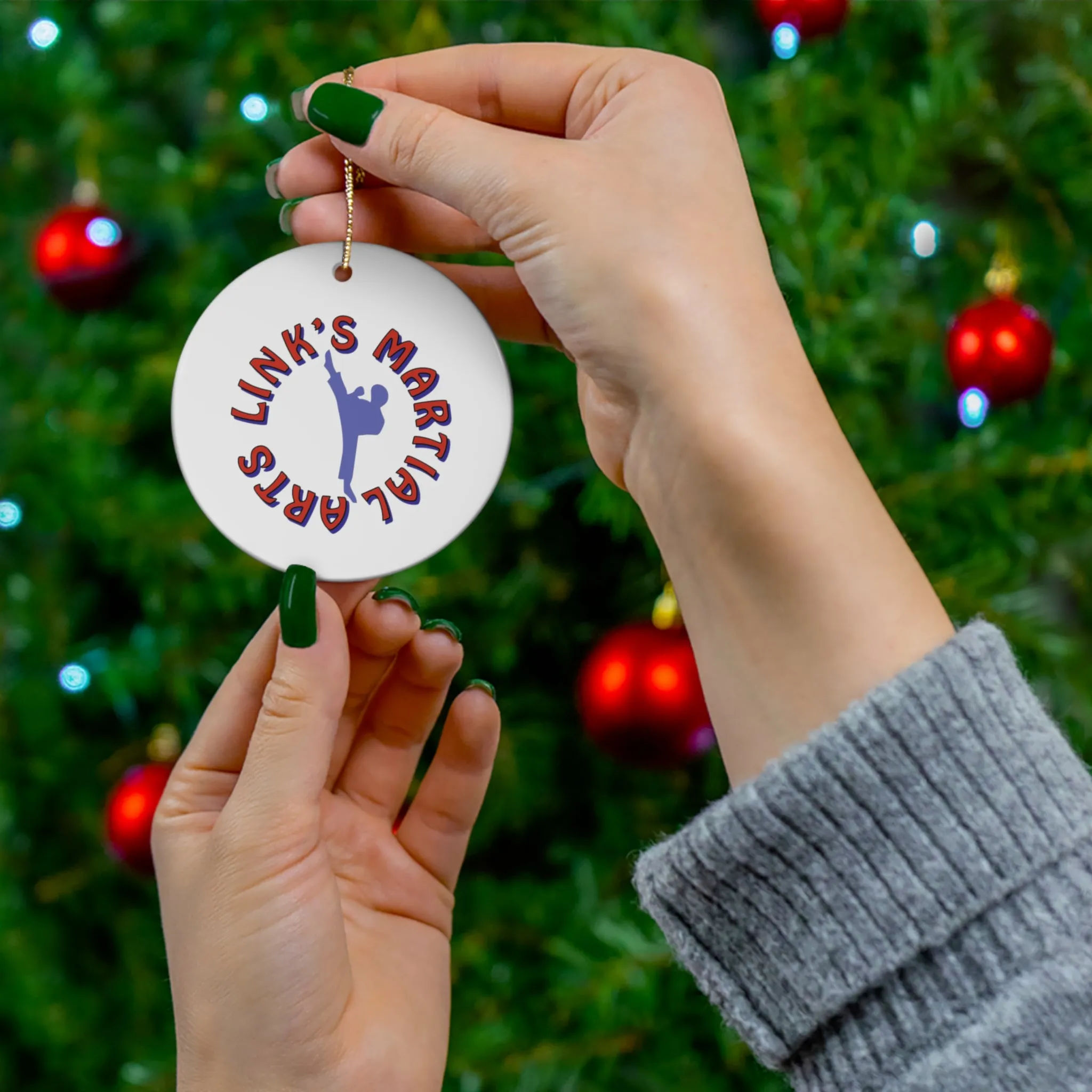 Link's Martial Arts Logo Ceramic Ornament