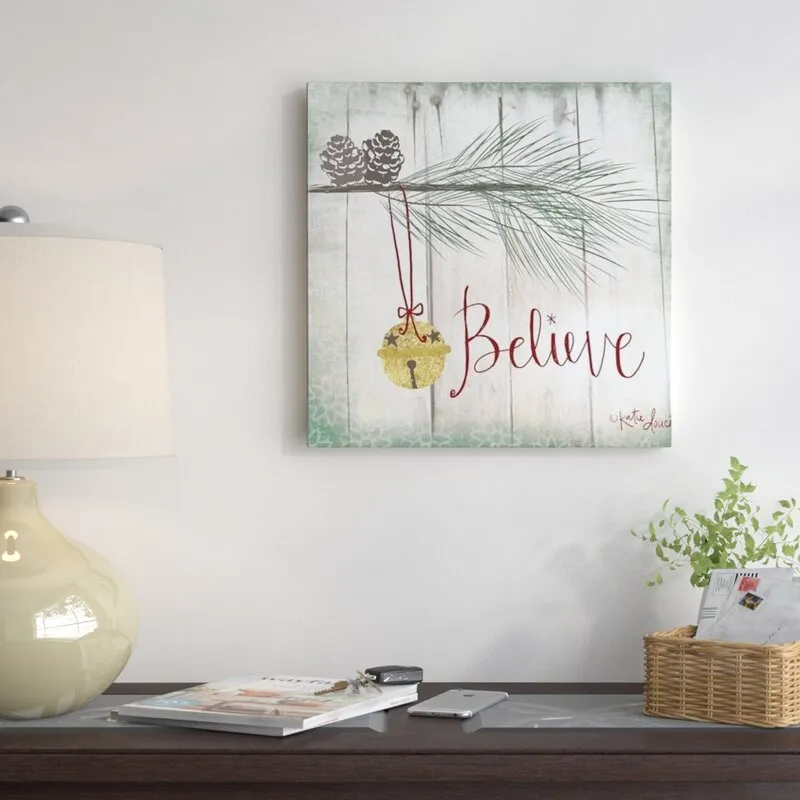 Lomto Wrapped Believe Square Canvas Graphic Art