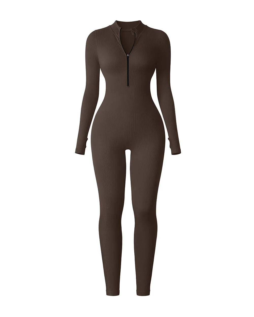 Long Sleeve Zip Front Jumpsuits