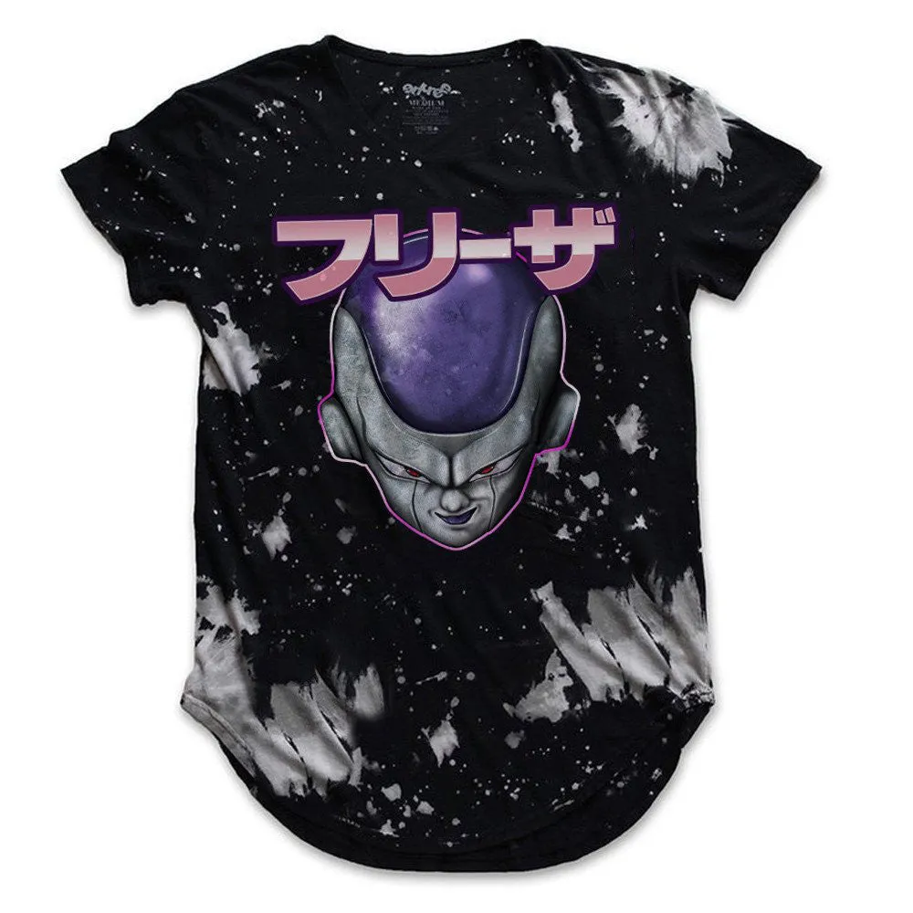 Lord Frieza Black Tie Dye Curved Hem Tee - Limited - No Restock