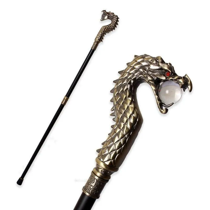 Lucas Wooden Walking Stick With Dragon Handle