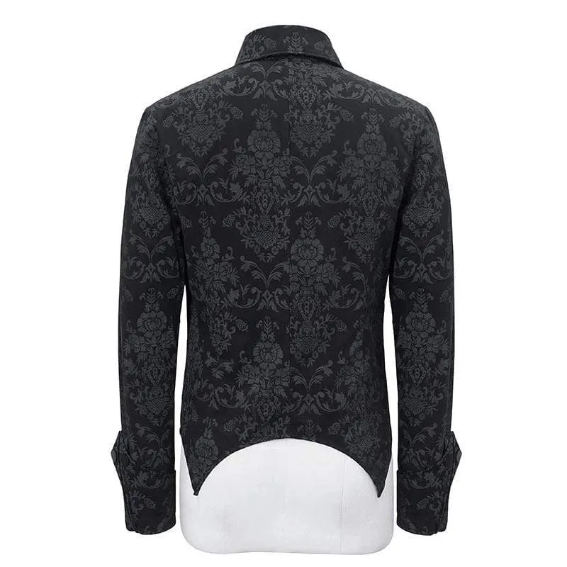 Men's Gothic Front Zip Jacquard Shirts