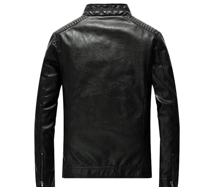 Mens Vegan Leather Black Biker Jacket