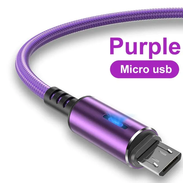 Micro USB Cable 5A LED Fast Charging Micro Data Cord