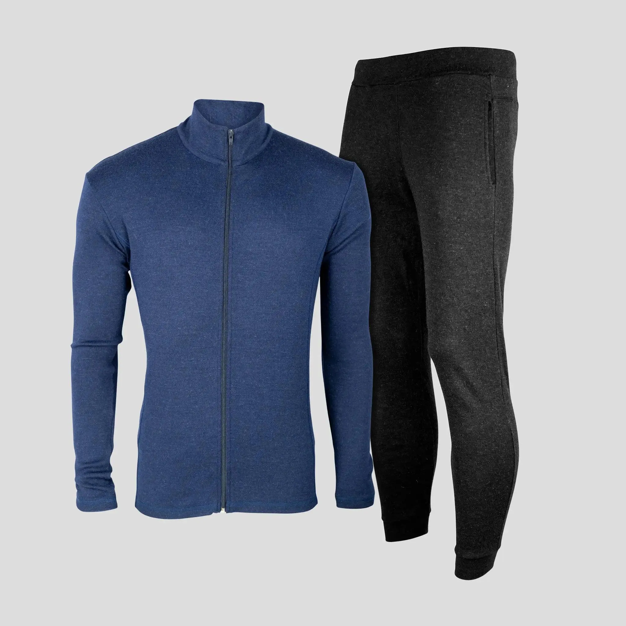 Mix 2 Pack - Men's Alpaca Wool Jacket Full-Zip & Sweatpants: 420 Midweight