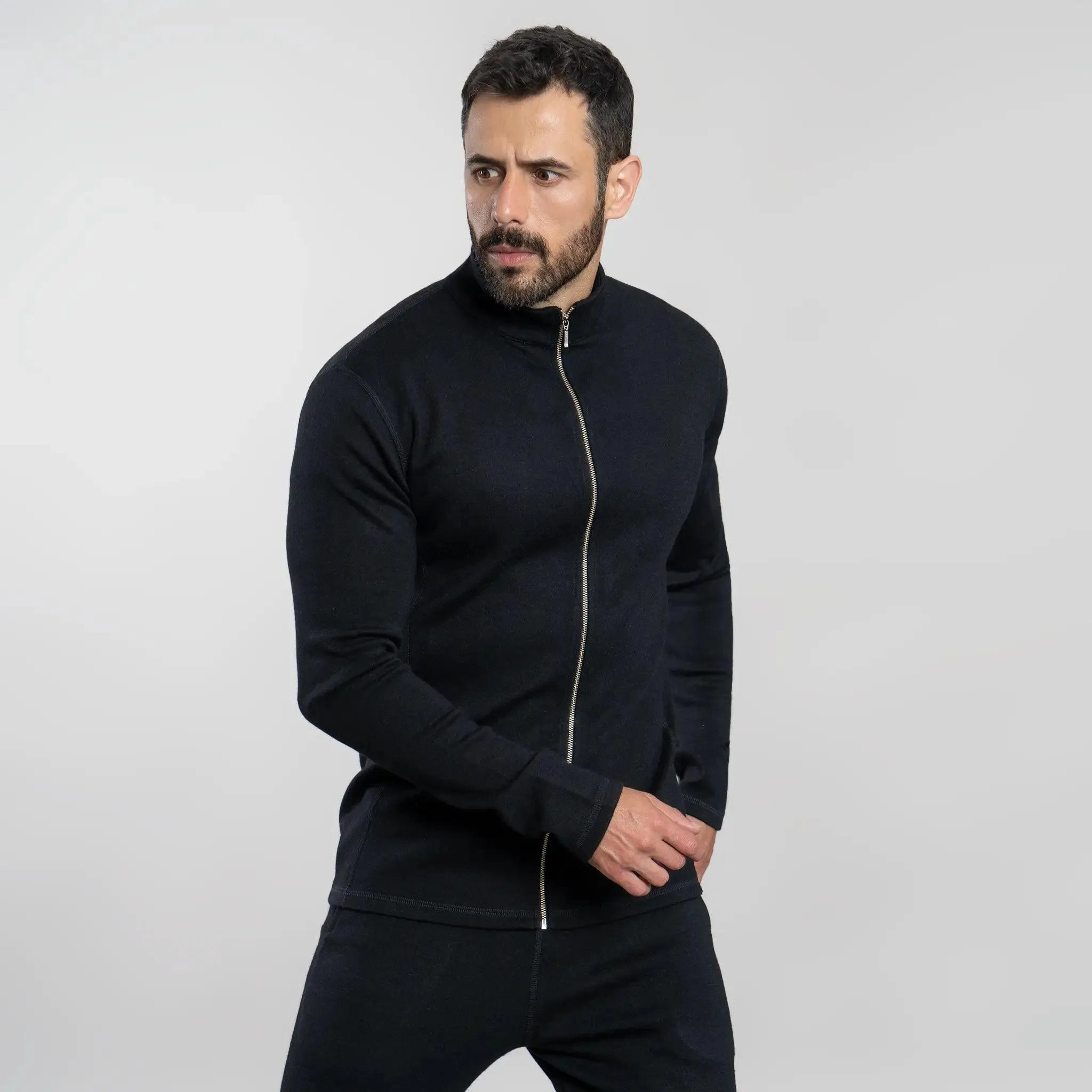 Mix 2 Pack - Men's Alpaca Wool Jacket Full-Zip & Sweatpants: 420 Midweight