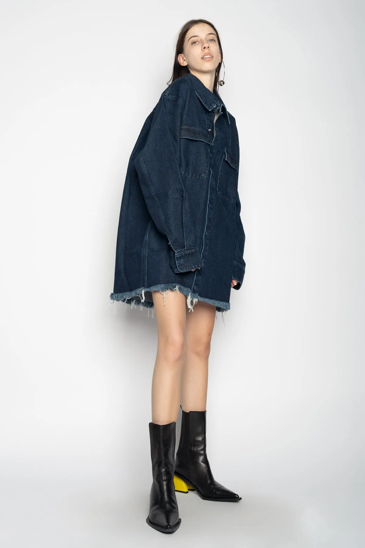 NAVY DENIM OVERSHIRT