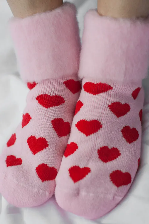 New Zealand Bed Socks with Hearts