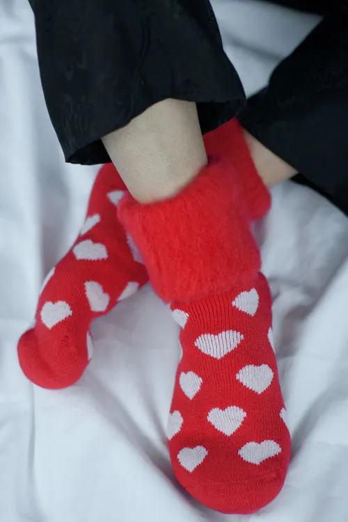 New Zealand Bed Socks with Hearts