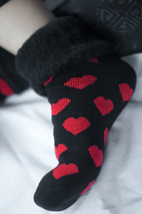 New Zealand Bed Socks with Hearts