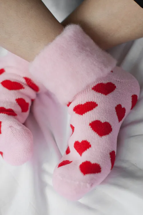 New Zealand Bed Socks with Hearts