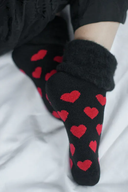 New Zealand Bed Socks with Hearts