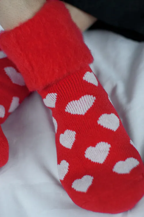 New Zealand Bed Socks with Hearts