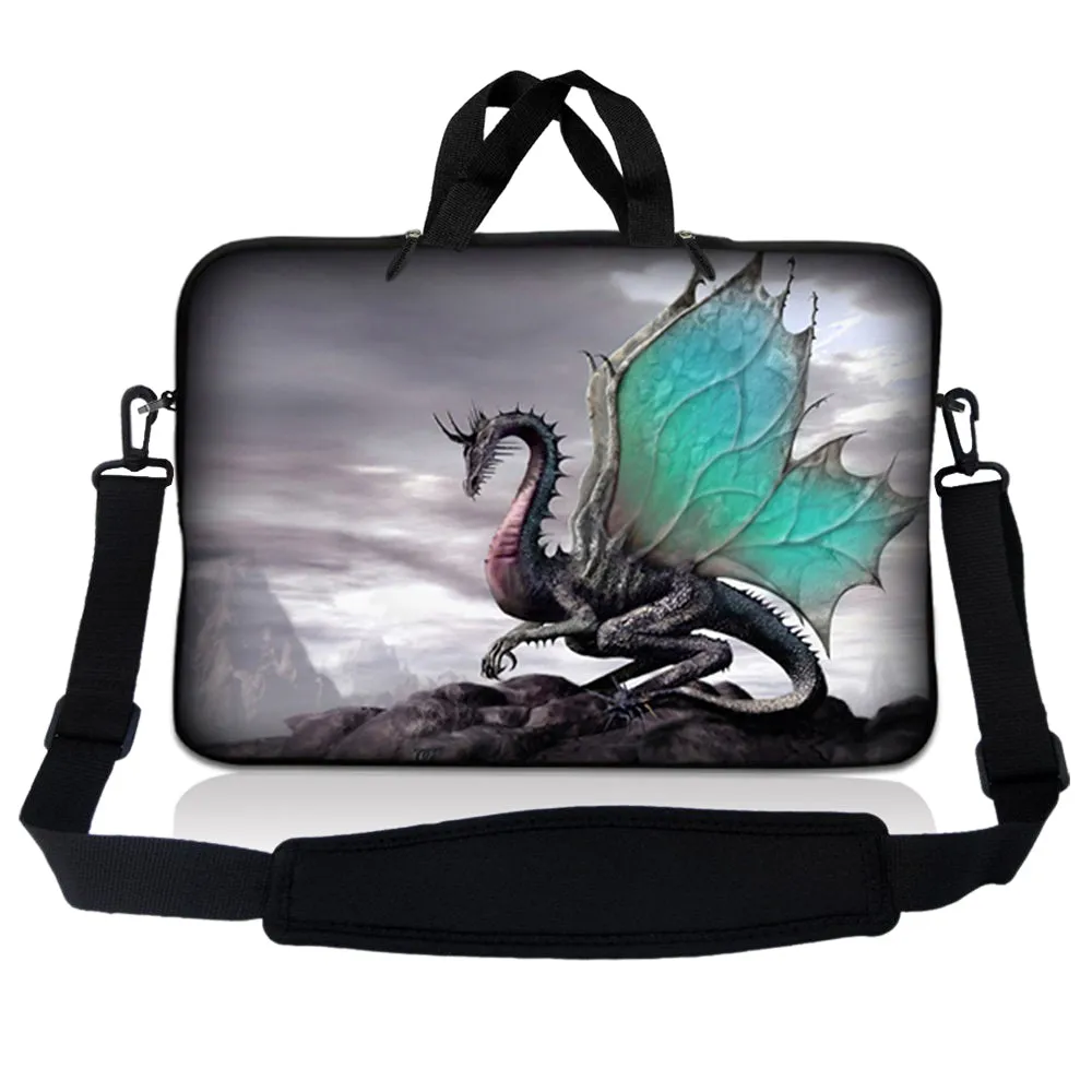 Notebook / Netbook Sleeve Carrying Case w/ Handle & Adjustable Shoulder Strap & Matching Skin – Flying Dragon