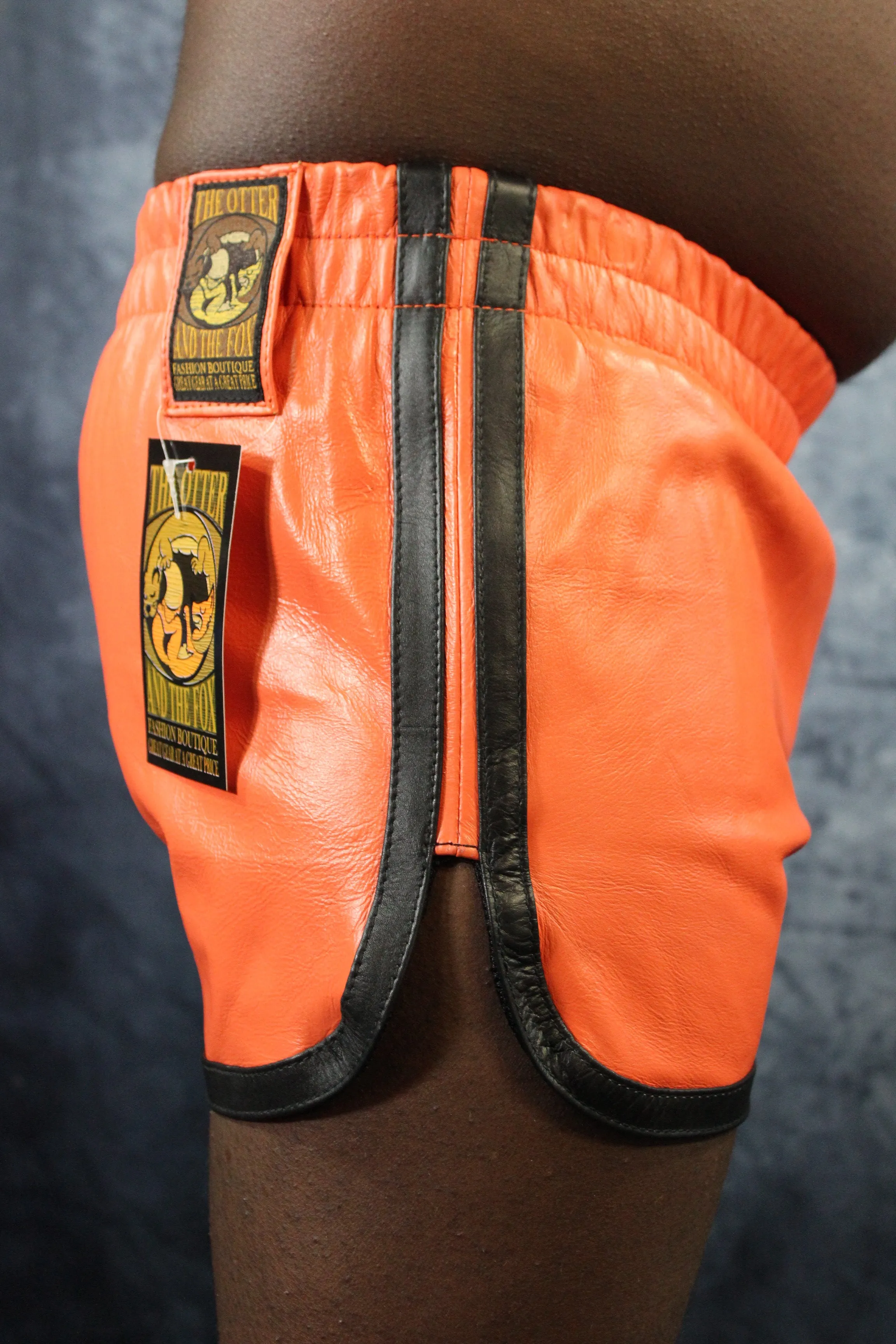 OnF Booty Shorts in Orange with Black