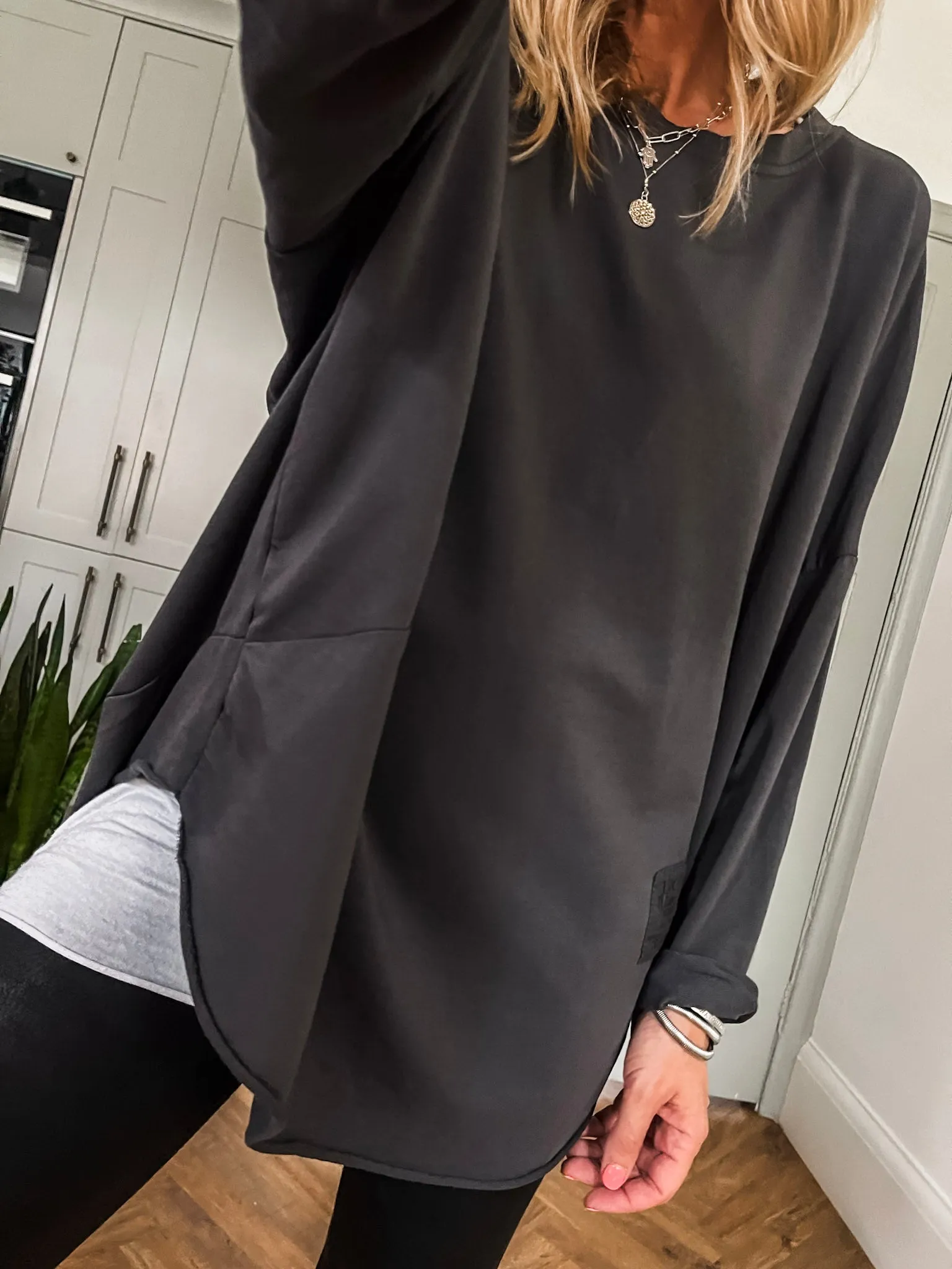 Oversized Jersey Long Sleeve Top