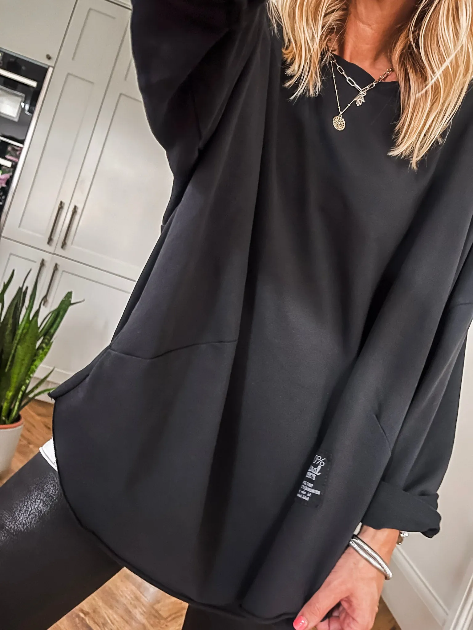 Oversized Jersey Long Sleeve Top