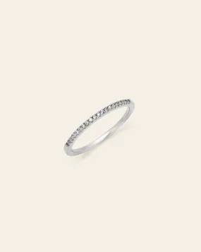 Pave Dainty Band - Sterling Silver