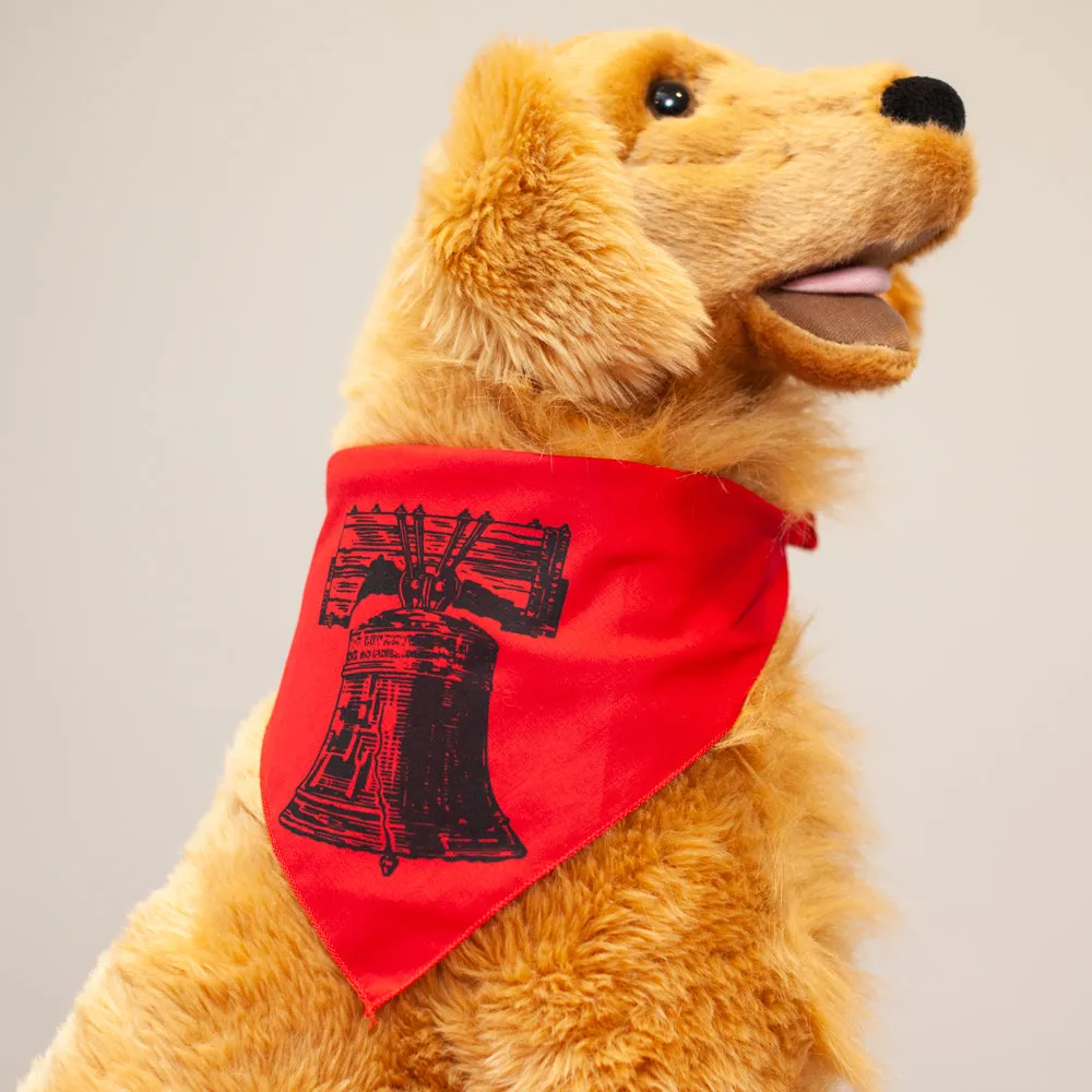 Philadelphia dog bandanna, Liberty Bell dog bandanna, red dog bandanna